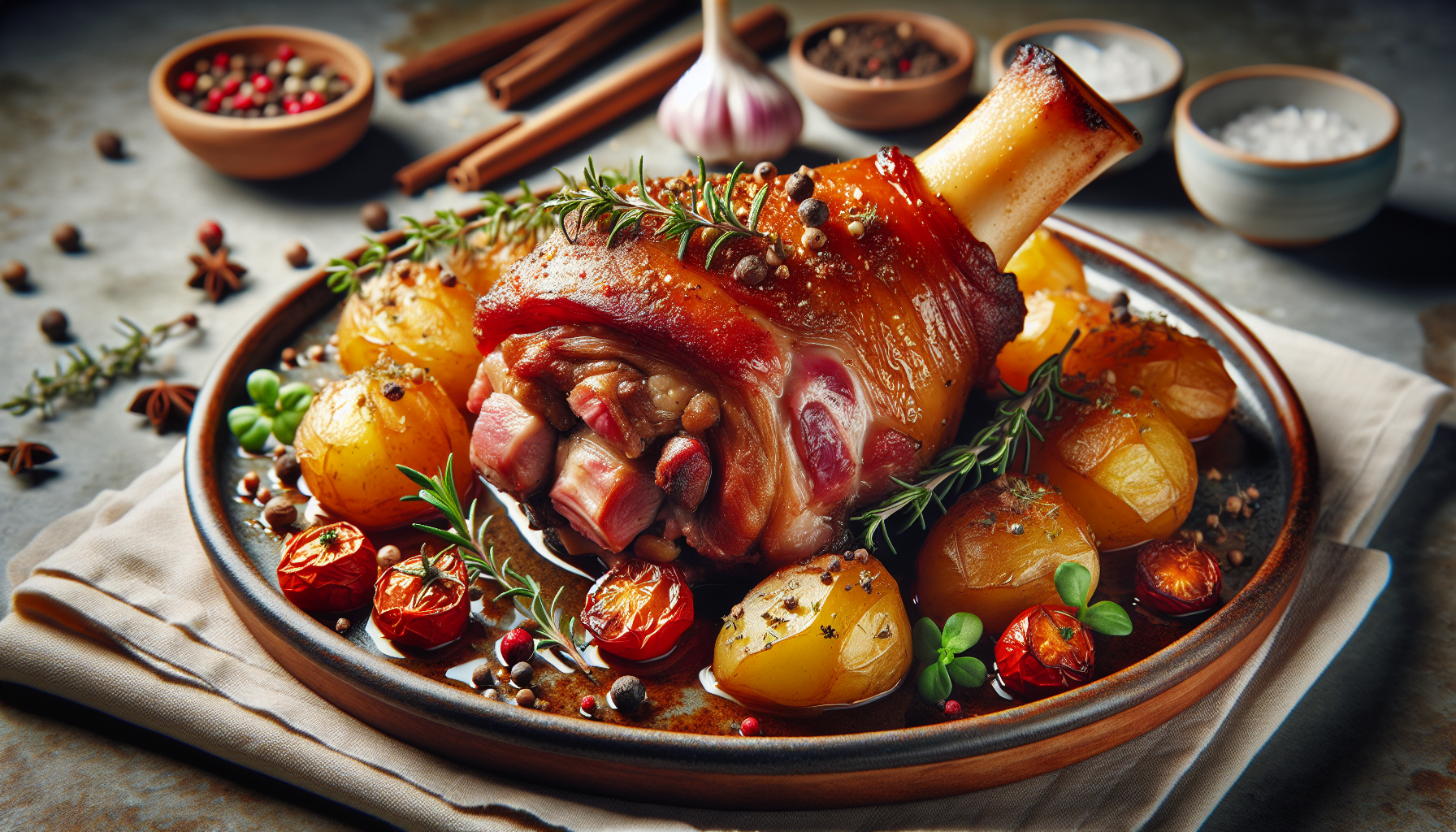 stinco di maiale al forno con patate